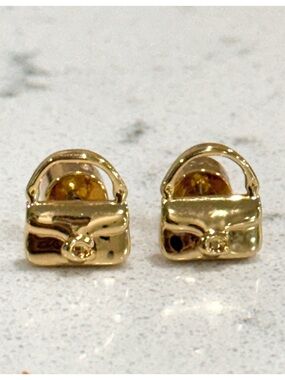Coach Tabby Bag Gold-Tone Stud Earrings